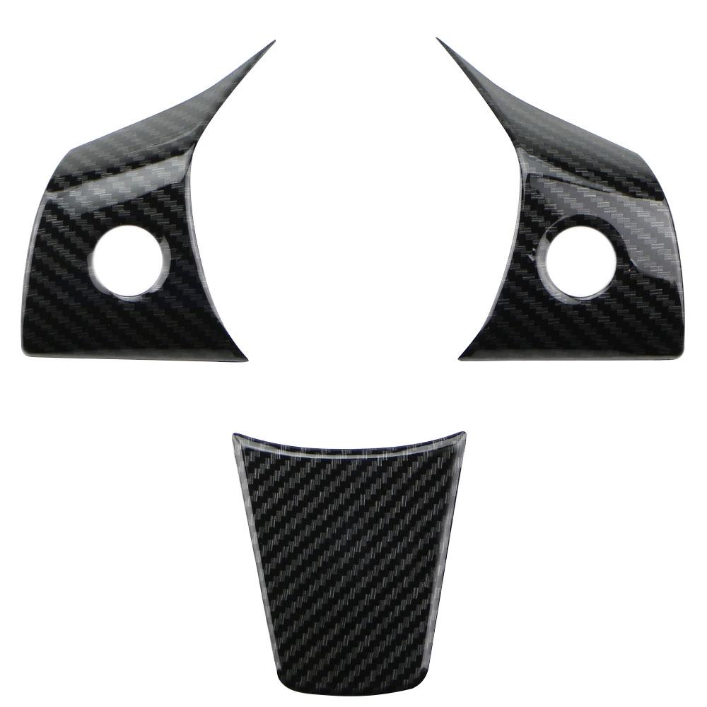 Carbon Fiber Car Steering Wheel Buttons Panel Sticker Trim Cover for Tesla Model 3 2016-2025 Model Y 2019-2025 Accessories