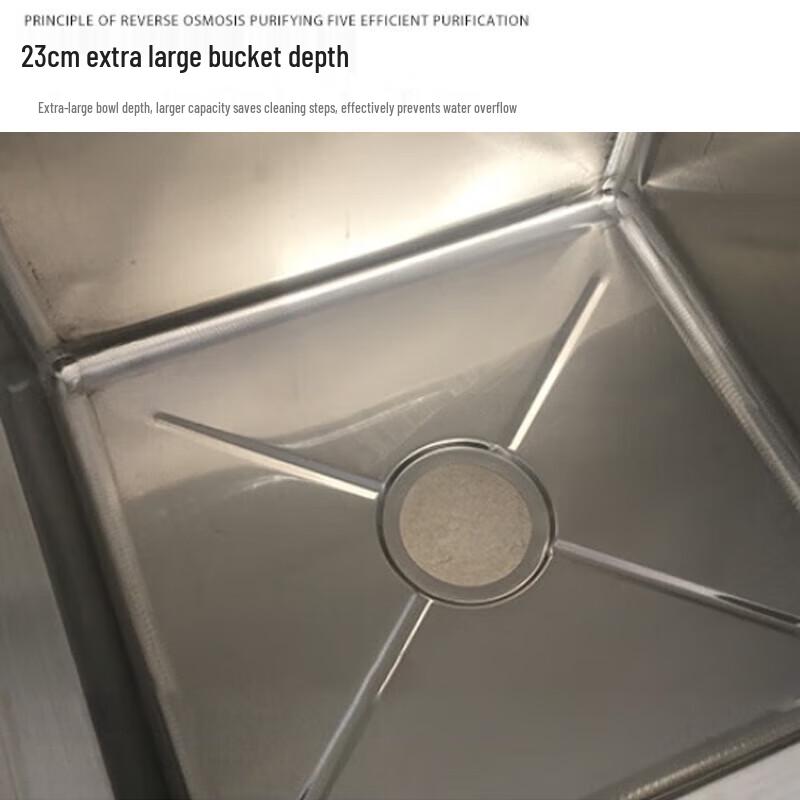 Chiuvetă de utilitate Beifu cu bol dublu îngroșat din oțel inoxidabil