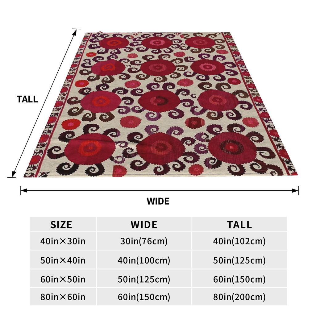 Samarkanda Antyczny Południowo-Zachodni Uzbekistan Suzani Koce Miękki Ciepły Flanelowy Koc Narzuta Pokrowiec na Łóżko Salon Piknik Podróż