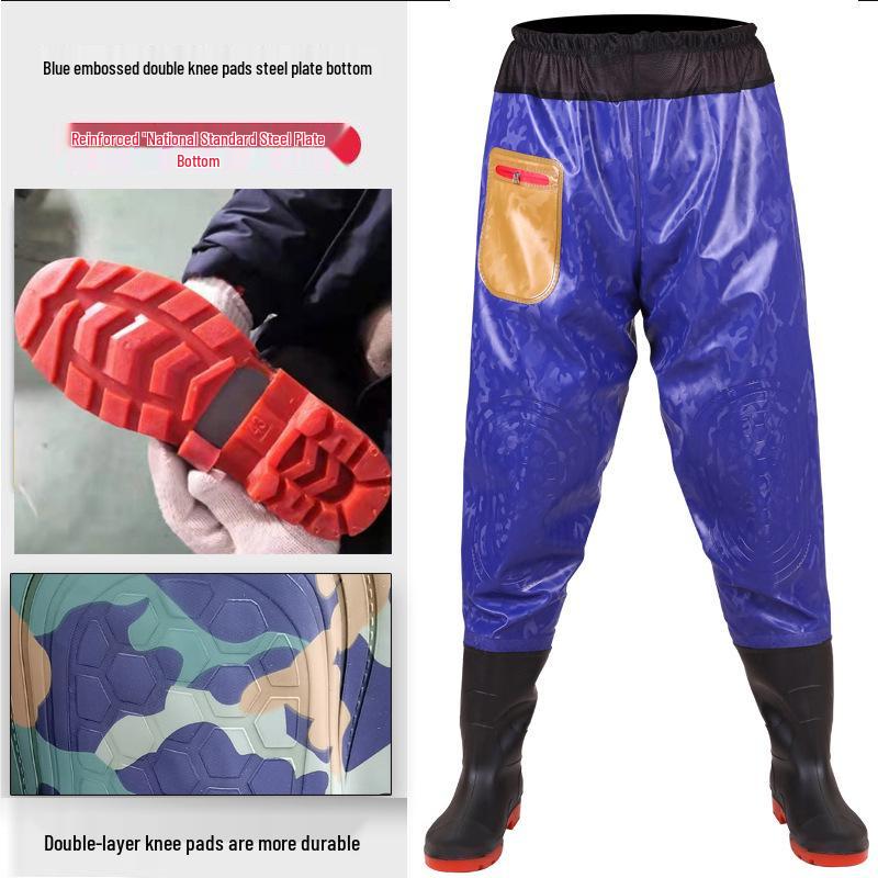 

Проколостійка сталева підошва Подвійні наколінники Рибальські штани-комбінезон – Міцні, потовщені, двошарові вейдерси 47