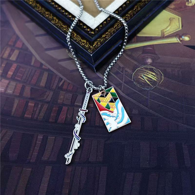 Demon Slayer Kamado Tanjirou Necklace Rengoku Kyoujurou Merchandise Cute Creative Cartoon Figures Fashion Costume Party