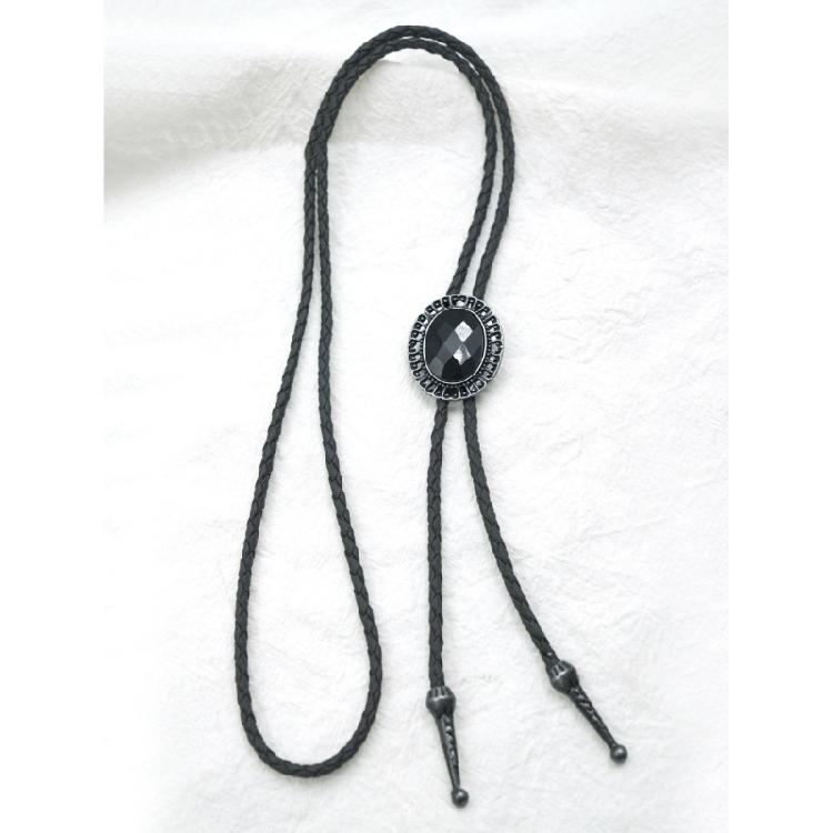 Mens American Bolo Tie Handmade Western Gem Stone Jewelry Cowboy Necklace Chain