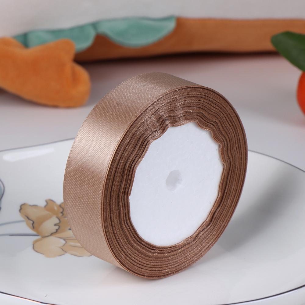 2.5cm Polyester Satin Ribbon for Cake Decoration, DIY Handmade Gift Box, and Gift Packaging.