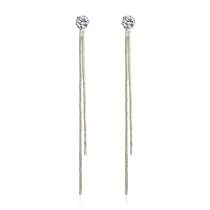 

Модные длинные серьги с цирконами и кисточками: Дизайн в европейском, американском и корейском стиле