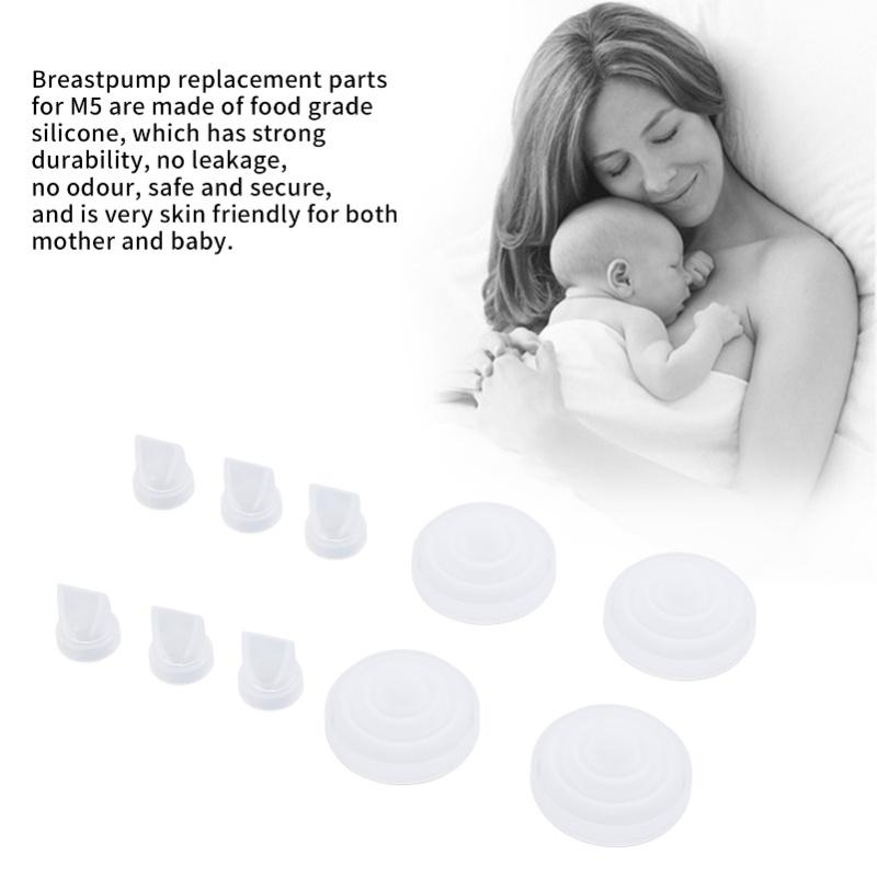 6pcs Duckbill Valves And 4pcs Membrane Prevents Backflow Washable Compatible Breastpumps Parts For M5