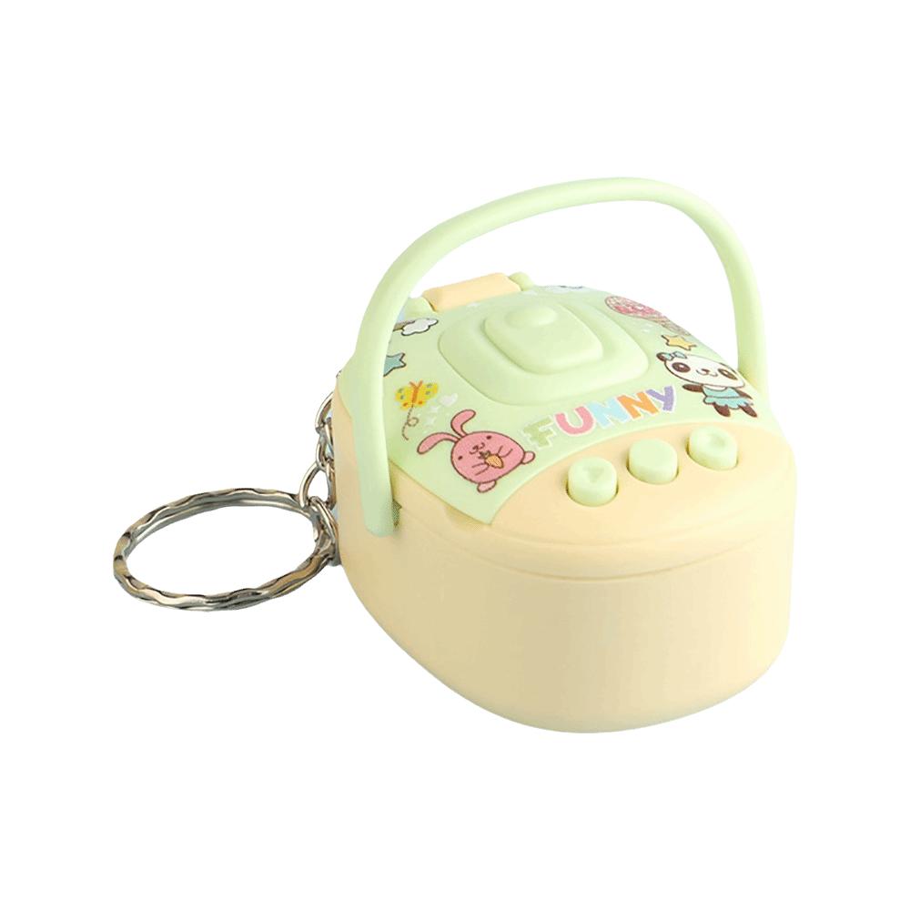 Cartoon Animal Simulated Rice Cooker Keychain Sound Recording Bag Pendant  Gift
