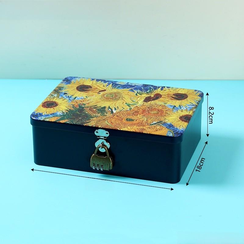 Cartoon Iron Pattern Box For Desk Drawer And Home Office Decoration Storage