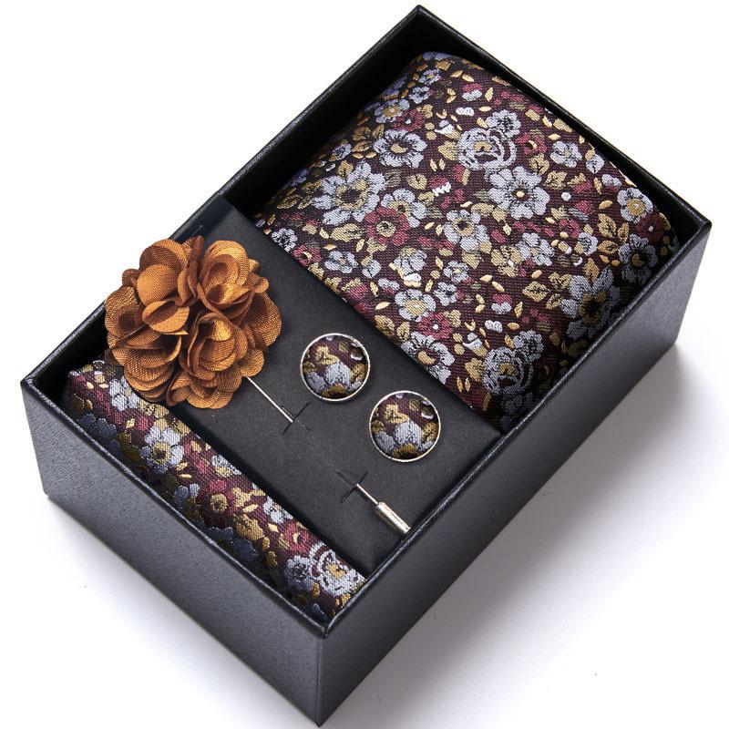 Wedding Wedding Tie Groom Festive Burgundy Tie Men'S Suit Cufflinks Corsage Accessories Kit