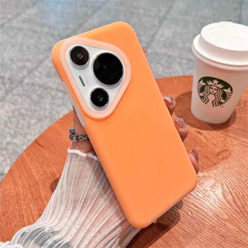 Potrivit pentru husă telefon mobil Huawei Pura80 Silicon lichid P70pro Complet inclus Anti-cădere P70ultr Model jeleu culoare solidă