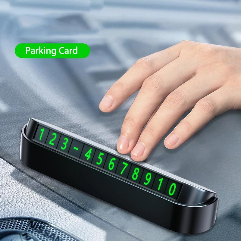 Luminous Car Temporary Parking Card Phone Number Sticker Plate for Temporary Parking Car Interior Decoration Auto Accessories