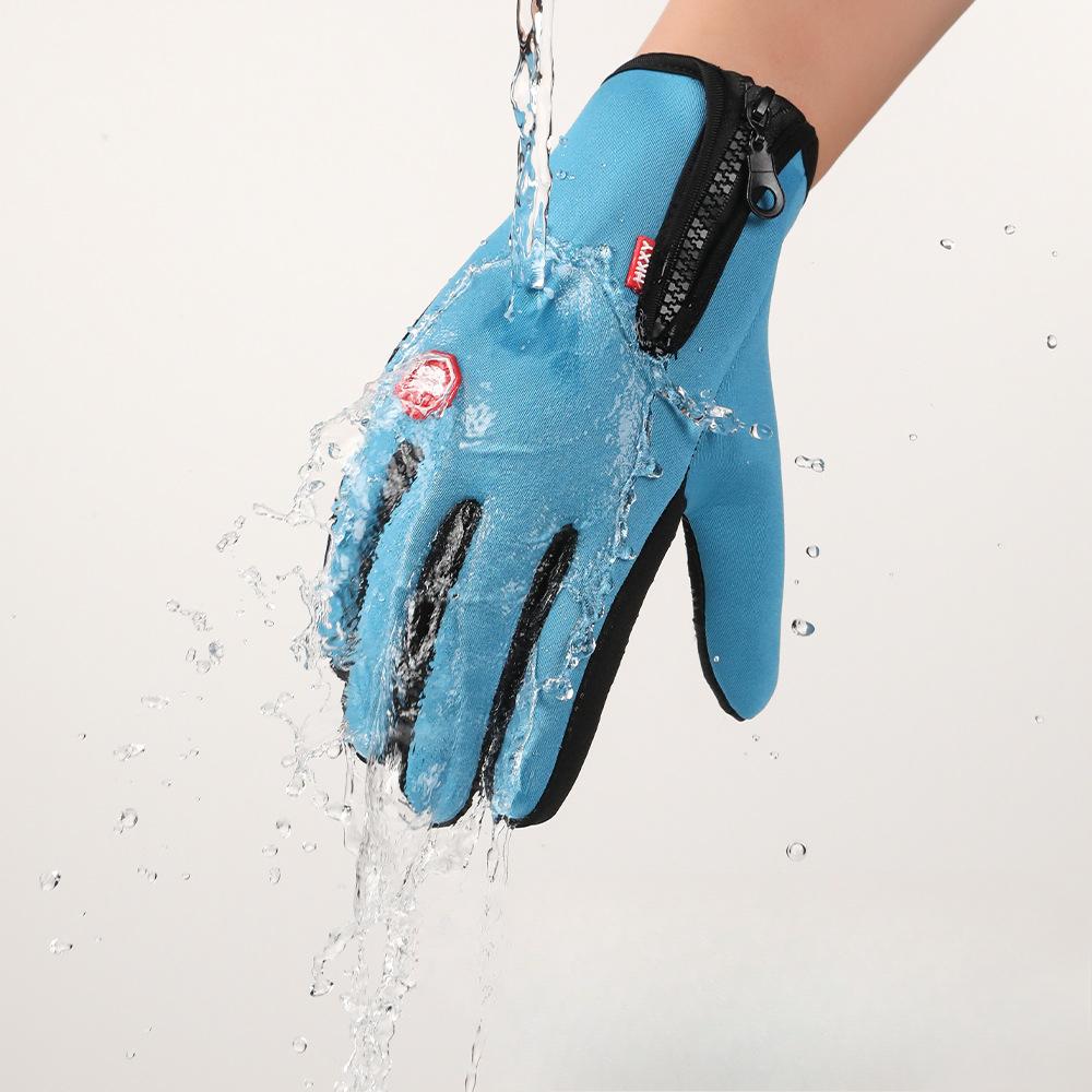 Outdoor Cycling Warm Gloves for Autumn and Winter Men and Women's Sports Fitness Gloves Plus Velvet Cold Proof Waterproof Touch Screen Gloves
