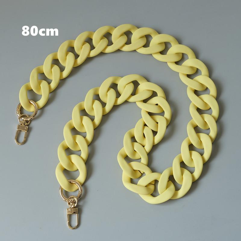 

Новая модная женская цепочка для аксессуаров, матовая, ярко-фиолетовая, синяя цепочка из смолы, матовый ремешок, женский клатч, цепочка на плечо, кошелек 80CM жёлтый