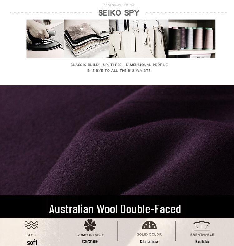 Women's Double-Sided Cashmere Coat - Trendy Mid-Length Tie Wool for Autumn/Winter