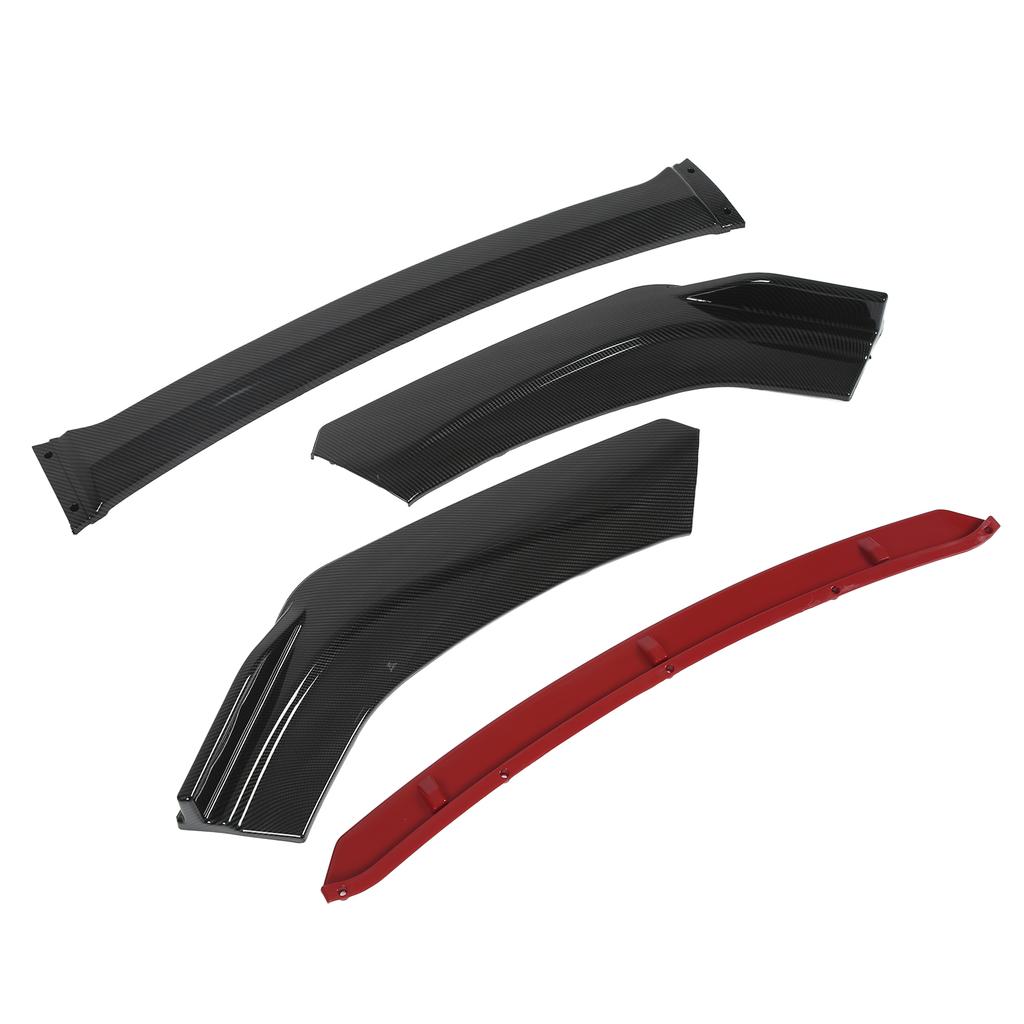 Front Bumper Lip Spoiler Splitter Kit   Aerodynamic Accessory for Car Modification(Glossy Black Red )