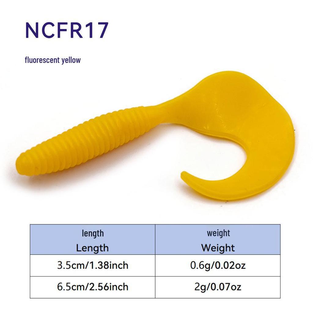 Silicone Ribbed Curly Tail Soft Bait – 15 Piece Bag