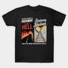 Asian Size Men Black Print T-shirt There'S Highway To Hell And Stairway To Heaven No-Cut Print Cotton Tshirt
