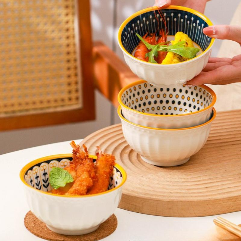 2 szt. Ceramiczna miska na ryż Miska śniadaniowa na zupę Naczynia deserowe Domowe kuchenne Miska na makaron zapobiegająca poparzeniom Zastawa stołowa 2025 Nowość