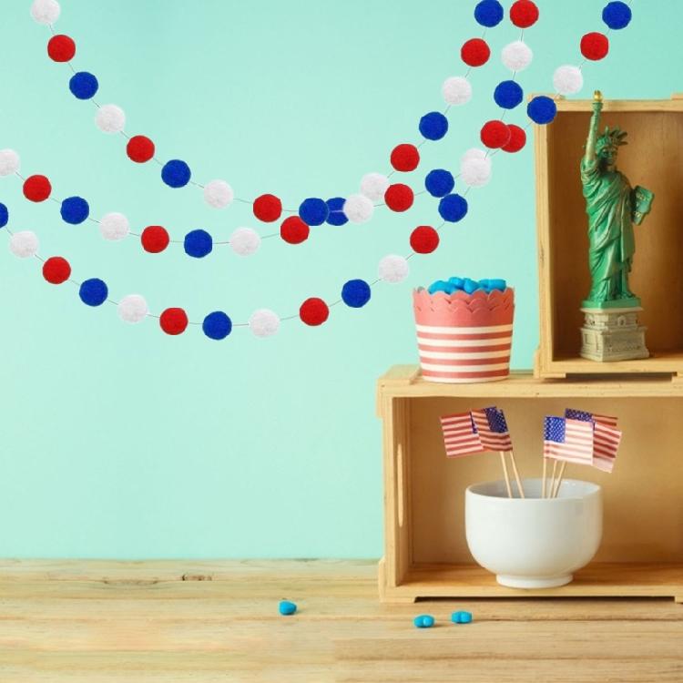 Patriotics Decorations Independence Day Party Felt Ball Skewers Celebration