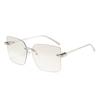 New Arrival Rimless Sunglasses For Women Metal Frame Luxury High Sense Anti Ultraviolet Fashion Cross-border Sun Glasses Outdoor Daily Eyewear