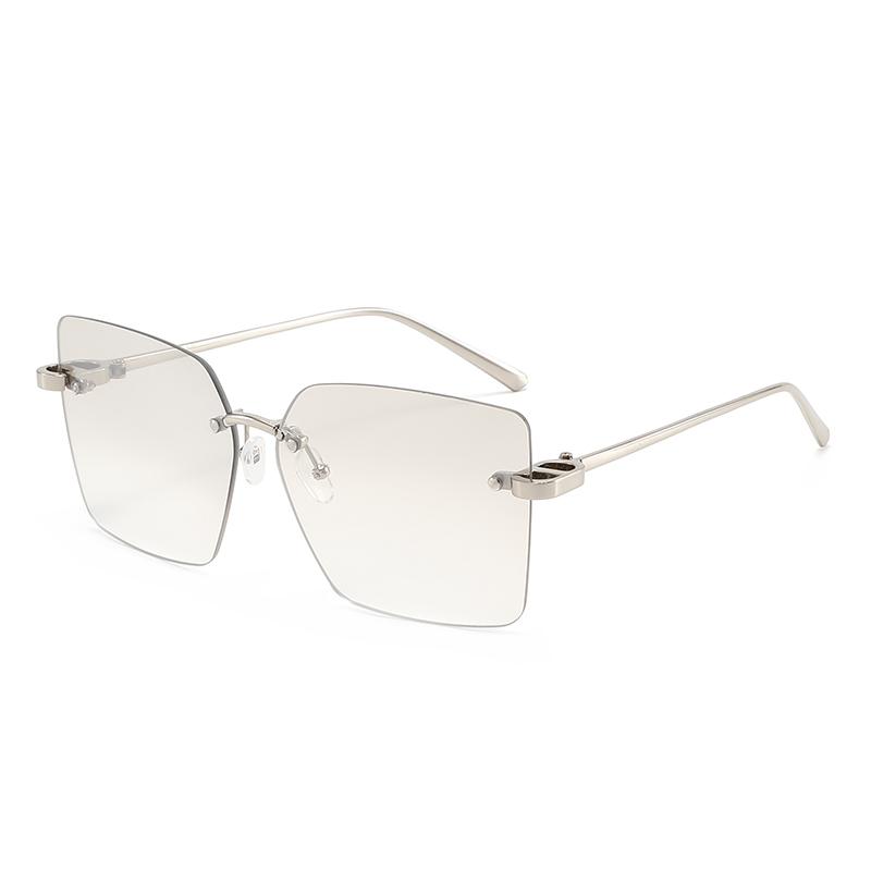 New Arrival Rimless Sunglasses For Women Metal Frame Luxury High Sense Anti Ultraviolet Fashion Cross-border Sun Glasses Outdoor Daily Eyewear
