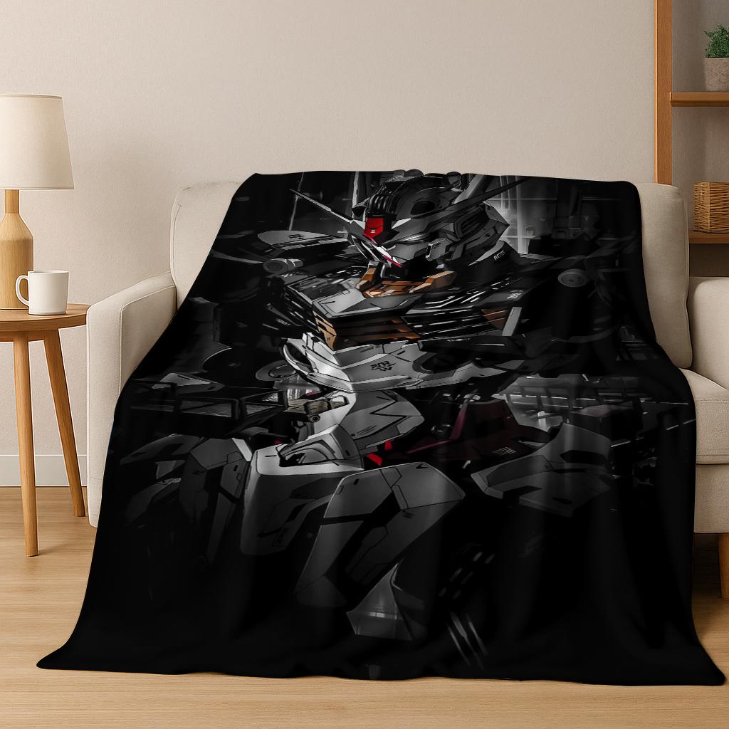26 Style Gundam Cartoon Robot Flannel Blanket,Warm and Cozy Soft Throw Blanket for Home Bedroom Bed Sofa Picnic Office Cover