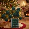 Ribbon Bowknot Flocked Tree Pendant Striped Texture Hanging Bowknot Balls  Room Decor
