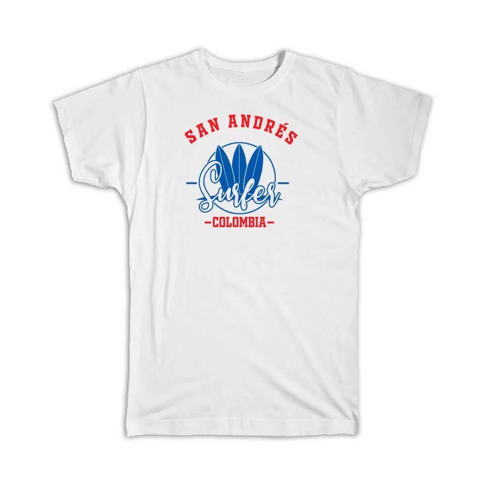 Gift T-Shirt : San Andres Colombia Surfer Tropical Souvenir Travel M