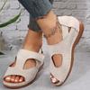Summer and Autumn European and American Plus Size Versatile Fish Mouth Shoes Roman Sandals Flat Bottomed Low Heeled Women's Sandals Casual Shoes