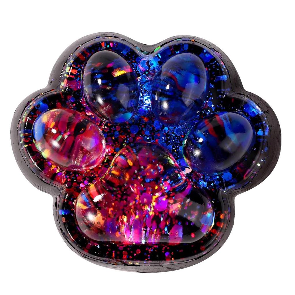 1 Stück Dunkler Sternenhimmel Katzenpfote Squishy Fidget Spielzeug Weiche Niedliche Katzenpfote Langsamer Rückprall Knet-Druckentlastungsspielzeug Für Kinder Weihnachtsgeschenke