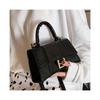 Henkeltasche Damen Alligator PU-Leder Sanduhr Handtasche Metall Schulter Messenger Bag