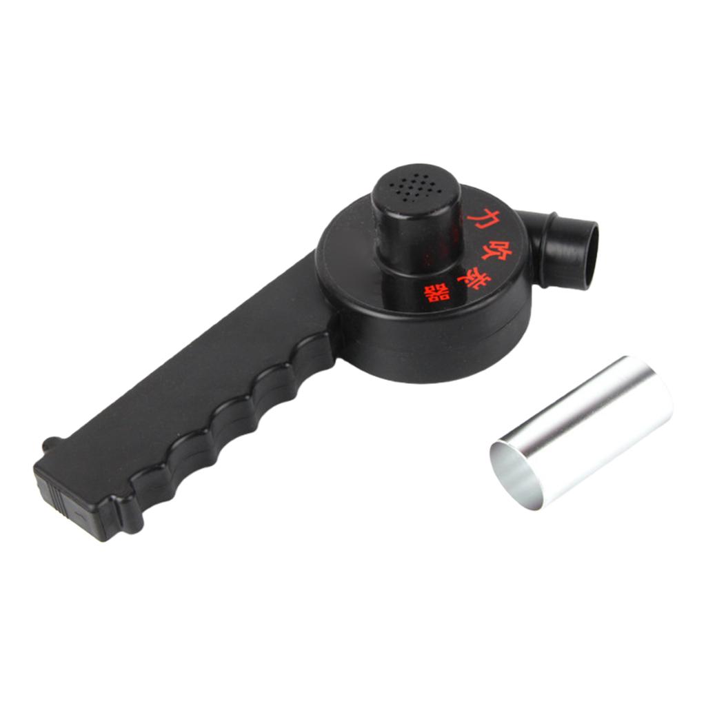Outdoor Cooking BBQ Fan Air Blower For Barbecue Fire Bellows Hand Crank Tool Camping Handheld Cooking Fan