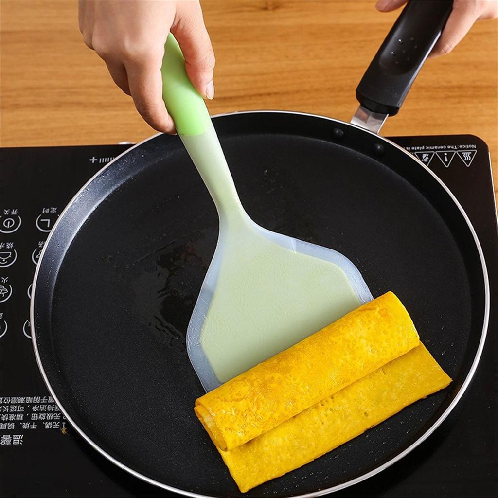 High Temperature Silicone Cooking Spatula Soft On Pans Frying Spatula Ideal for Non Stick Cookware and Outdoor BBQ