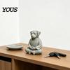 Waterproof Garden Ornament 3D Printed Meditating Dog Statue, Cute Zen Puppy Sculpture, Retro Desk Unique Table Decoration Decor for Home & Office,