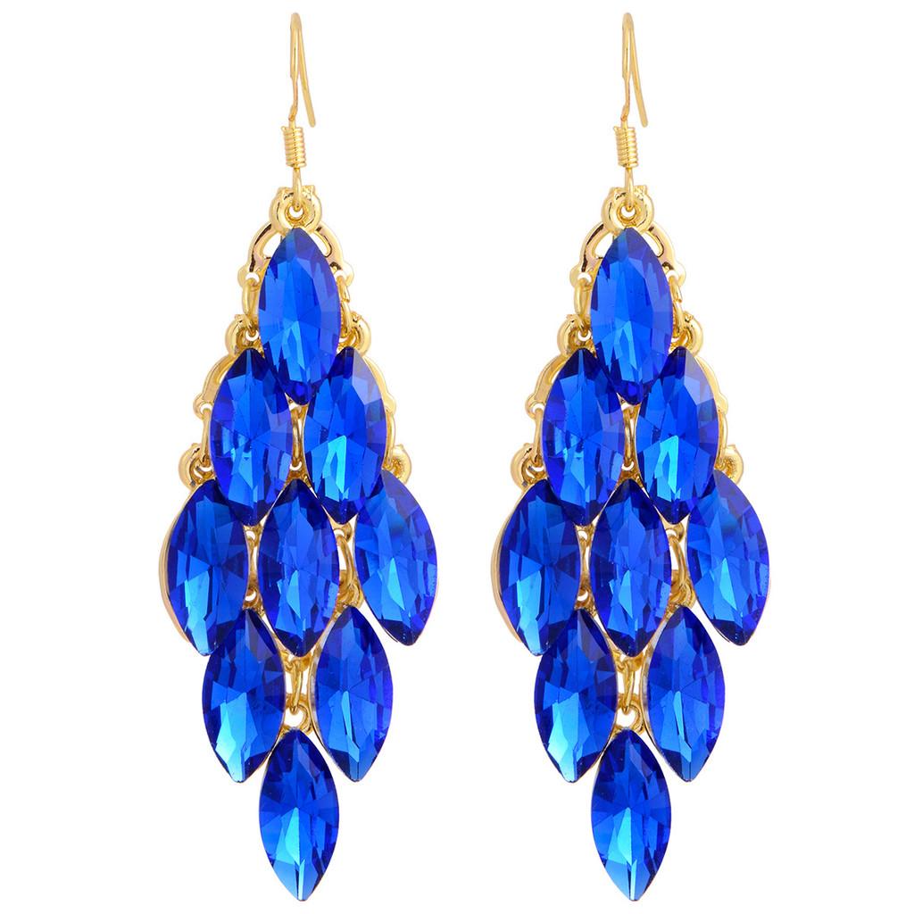 Orecchini geometrici a goccia di cristallo per donna con finitura AB Gioielli alla moda Regalo