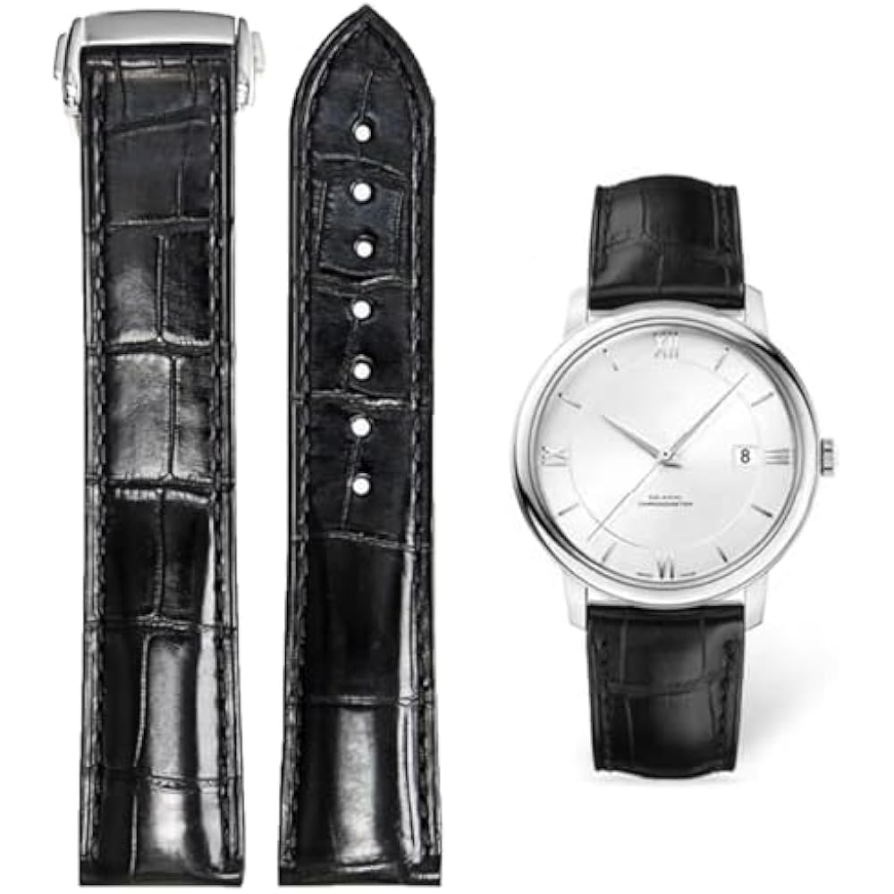 [Nywing] Watch Band Omega Strap Omega 19mm 20mm 21mm 22mm D Buckle Genuine Leather Crocodile Patt...