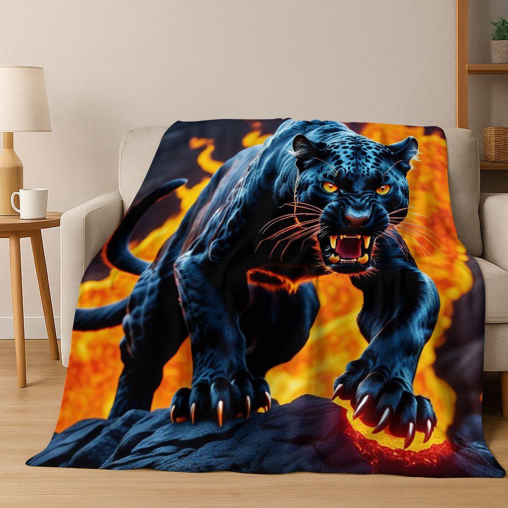 26 Style Wild Animal Leopard Cheetah Beast Cartoon Flannel Blanket,Cozy Soft Throw Blanket for Home Bedroom Bed Sofa Cover Kids