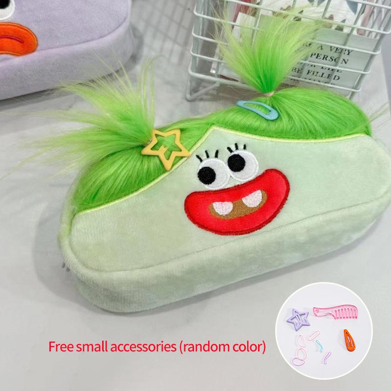 Kawaii Plush Pen Pouch Large Capacity Pencil Case Funny Stationery Storage Bags Cosmetic Pouch Packing Supplies Student Gifts