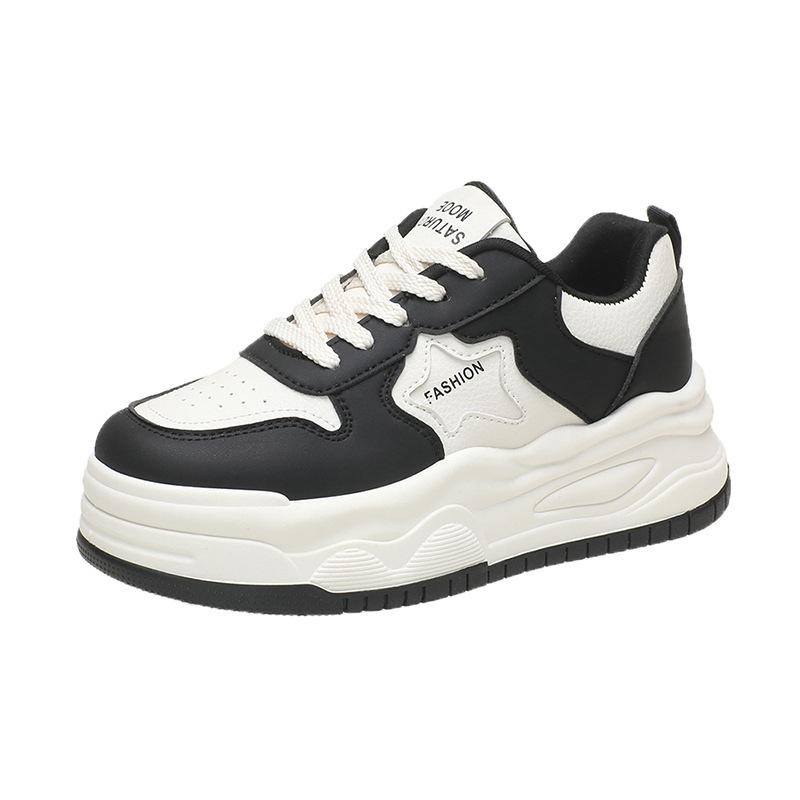 

Little white shoes women 2025 new spring student Korean version versatile casual ins trendy shoes Internet celebrity thick baseplate shoes women 40 чорний