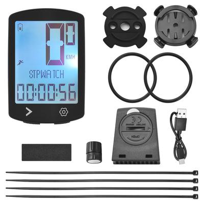 Kabelloser Fahrradcomputer mit Trittfrequenz, USB-wiederaufladbar, Multifunktion, hochauflösendes Display, IPX6 Fahrradtacho und