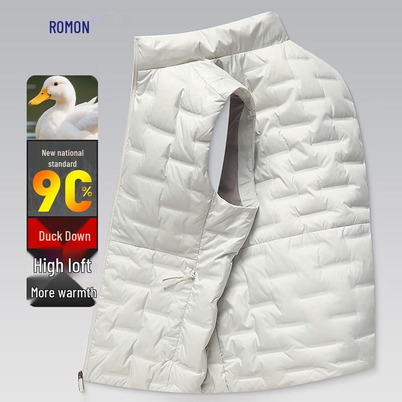 

Romon Men s 90% Duck Down Lightweight Stand Collar Vest 4XL