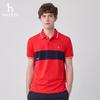 HAZZYS Men's 3A Antibacterial Striped Short Sleeve Polo Shirt
