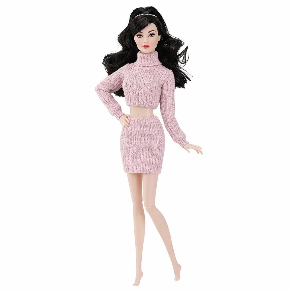 Girls European Supermodel Nude Dark Skin Dress Up 16 Model Curly Hair 32Cm Action Figure Body Accessories