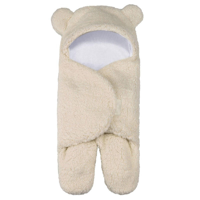 Baby Winter Fleece Swaddle Blanket Cute Newborn Swaddling Wrap Soft Plush Sleeping Sacks