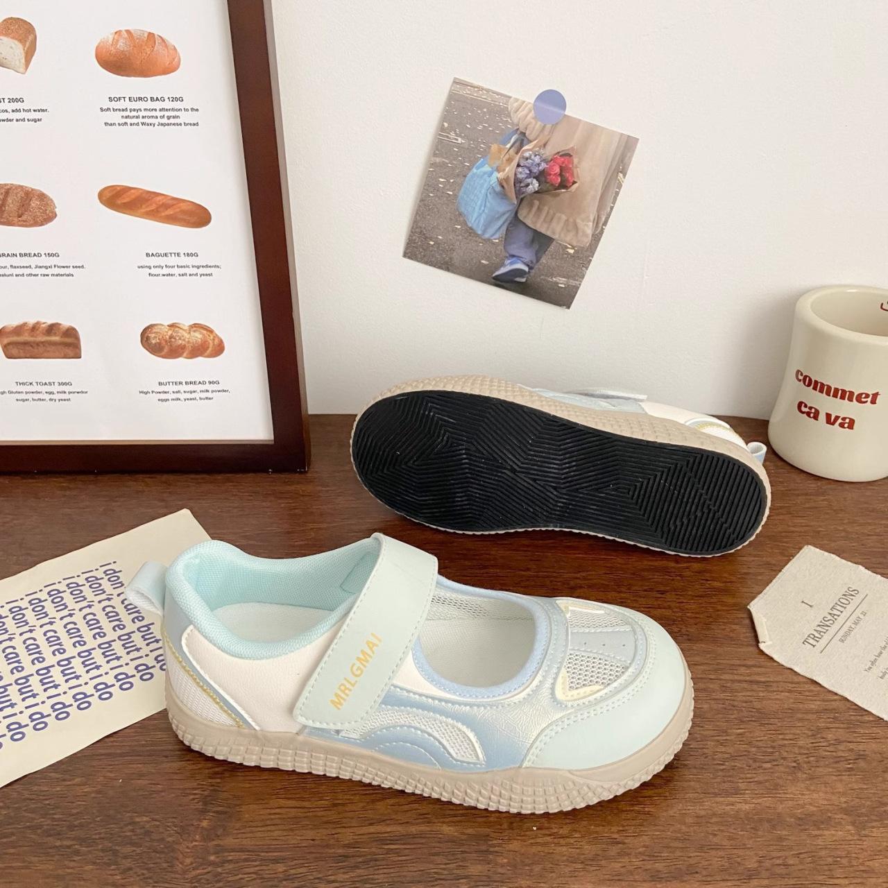 

Roman Velcro Mary Jane Shoes Women s 2025 Summer New Mesh Breathable Versatile Sports Cute Little White Shoes Women 40 синий