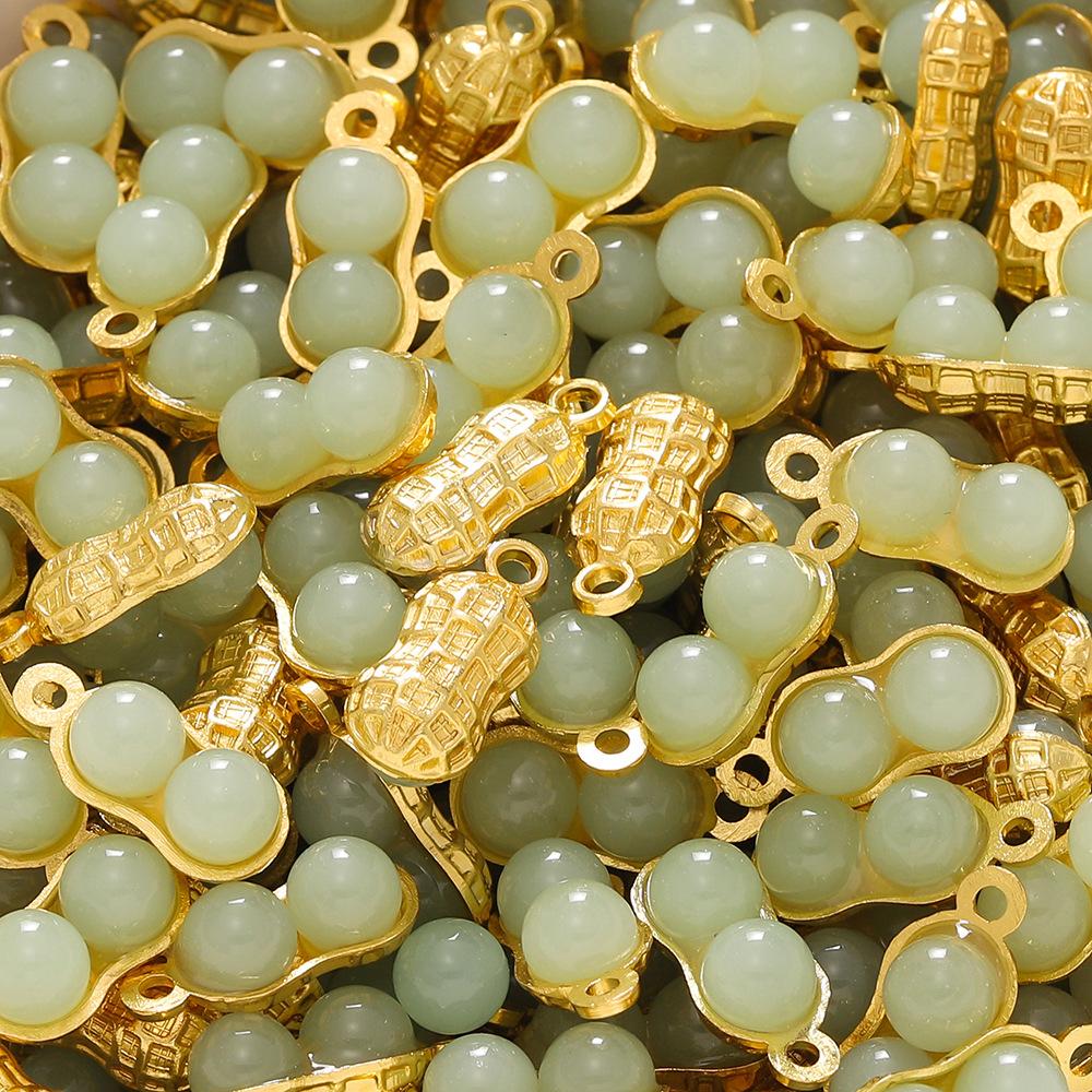 

2 шт. стеклянный сплав инкрустированный нефритовый кулон с пряжкой безопасности облачный замок кулон ручной работы браслет ожерелье антикварные аксессуары для одежды