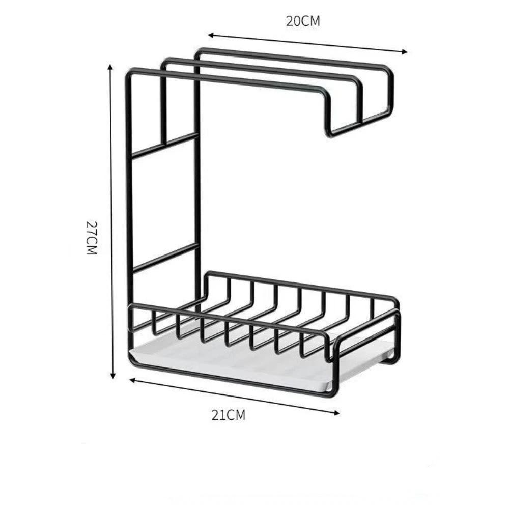Carbon Steel Kitchen Organizer Rack Wall-mounted Towel Holder New Drain Rack  Kitchen чёрный