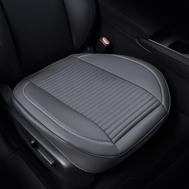 Universal Full Leather Car Seat Cushion Set - Four Seasons Breathable, Three-Piece, Cool and Durable