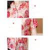 Summer Floral Blouse Women Loose Fit Slimming Beautiful Stylish Short Sleeve Shirt