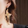 Übertreibene Strass Schmetterling Ohrringe Haken Piercing Vintage Lange Ohrringe Mädchen Geschenk