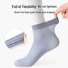 Men's Ice Silk Mid-Tube Sports Socks - Black, Summer Thin, Solid Color, Business Style